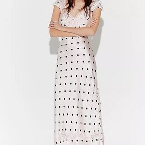 Free People butterfly babe Polka Dot Maxi Dress - Black and White